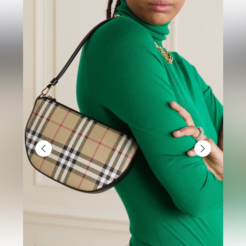 Burberry Olympia Checked Leather Shoulder Bag